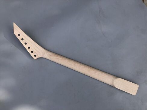 رقبة جيتار كهربائي لليد اليسرى 24 فريت 25.5 بوصة من خشب القيقب وخشب الورد قفل الجوز عكس رقبة الجيتار استبدال أجزاء الجيتار غير المكتملة (24 فريت 25.5 بوصة جمجمة مرصعة) in Kuwait