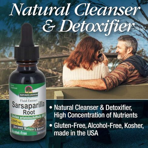 Nature's Answer Alcohol-Free Sarsaparilla Root Liquid , 1-Fluid Ounce | Natural Cleanser & Detoxifier in Saudi Arabia