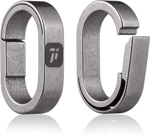 FEGVE حلقات سلسلة مفاتيح من التيتانيوم مع حلقتين مفاتيح من الفولاذ المقاوم للصدأ، حلقة تسلق صغيرة حامل مفاتيح صغير سريع الفك توصيل ملحقات سلسلة المفاتيح لقلادة حقيبة المفاتيح المنزلية in Kuwait