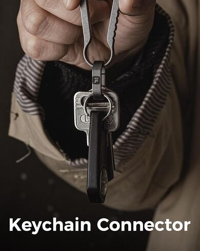 FEGVE حلقات سلسلة مفاتيح من التيتانيوم مع حلقتين مفاتيح من الفولاذ المقاوم للصدأ، حلقة تسلق صغيرة حامل مفاتيح صغير سريع الفك توصيل ملحقات سلسلة المفاتيح لقلادة حقيبة المفاتيح المنزلية in Kuwait