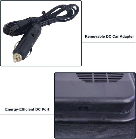 15.8 Quarts Electric Car Cooler Bag, 12V Car Cooler for Travel Plug in, Portable Cooler Refrigerator for Car, RV, Camping (Black1) in Saudi Arabia