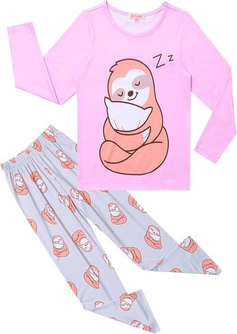 QPANCY Girls Pj Set Unicorn/Mermaid Pajamas Kids Fall Winter Cotton Sleepwear in Saudi Arabia