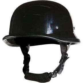 Carbon Fiber German Novelty Headgear, Light Weight Glossy German Novelty Skull Caps with Adjustable Chin Strap (Black, XX-Large)