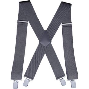 ccHuDE Mens Trouser Braces Elastic Adjustable Suspenders Solid Color Suspender X Back Suspender with Clips