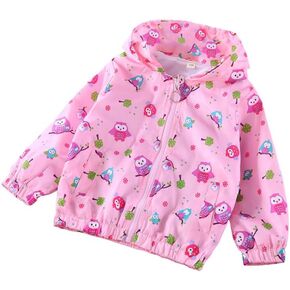 Toddler Fall Windbreaker Jackets Girls Spring Unicorn Outerwear Lightweight Coat Long Sleeve Casual Hoodie 2-8 Years