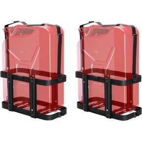 2 Pack Upgrade Jerry Can Mounting Holders, 5 Gallon (20 Liter) Black Double Lockable Jerry Gas Can Holder Racks