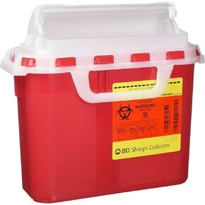 B-D Sharps Containers, 5.4 Quarts, Red