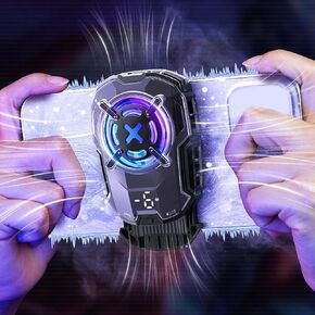 Phone Cooler 27w Cell Phone Fan Cooler Cellphone Radiator with Temperature Display/intelligent Controls/3 Fan Speed for 2.83-3.66 inch Phone Cooler