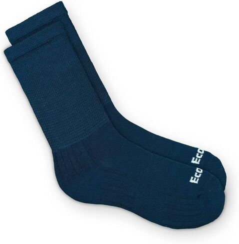 Ecosox Bamboo Viscose Diabetic Non-Binding Crew Socks for Men & Women | Integrated Smooth Toe. Pillow Cushioning. Improve Foot Circulation (Large - Tan) 910-4 in Kuwait