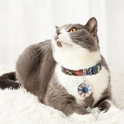 IDOLPET 2 Pack Cat Collar Breakaway Cat Collar Set with Tassel Tribal Aztec Pattern Adjustable Safety Kitten Collar with Bell (Orange + Blue) in Kuwait