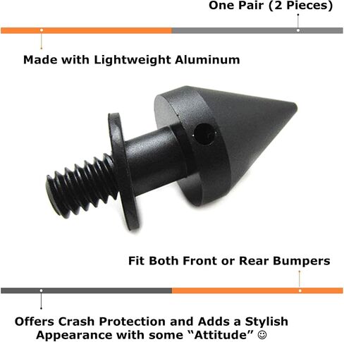 iJDMTOY Matte Finish Black Finish Front or Rear Bumper Protector Spikes Guards Compatible with 2007-2015 W451 Smart Fortwo in Kuwait