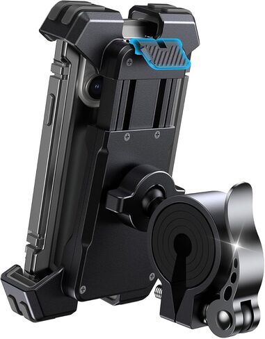 JOYROOM Bike Phone Mount, [1S Locks Phones] Motorcycle Phone Mount with Quick Lock, and Anti-Slip Handlebar Clamp for Bicycle Scooter ATV/UTV, Fit for iPhone 15/14/13/12 Pro Max and All Phones in Kuwait