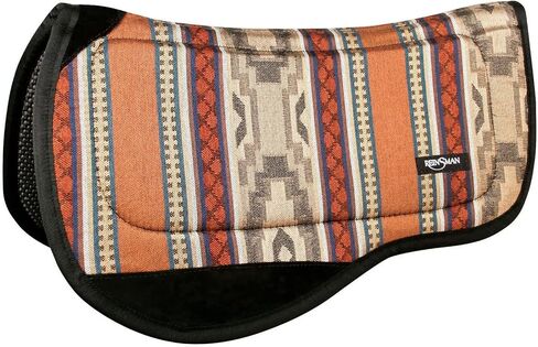 Reinsman Contoured Trail Pad with Breathable Non-Slip Tacky Too Bottom - Comfortable Durable Shock-Absorbing Stain & UV Resistant Horse Saddle Pad with Spine Relief Channel - 30" L x 34" D in Saudi Arabia
