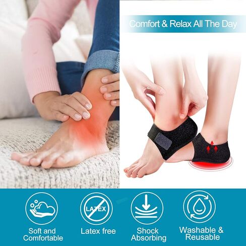 Plantar Fasciitis Heel Protector for Shoes - 2 Pairs - Welnove Heel Cups for Women Men Heels Spur Pain Relief, Heel Inserts Pads for Achilles Tendonitis Dry Cracked, Heel Support Cushion - Small in Kuwait