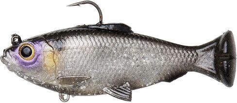 Savage Gear Pulse Tail Baitfish RTF Fishing Bait, 3/8 oz, White, Realistic Contours & Movement, Durable Construction, Heavy-Duty Fishing Hook, Built-in Rattle in Saudi Arabia