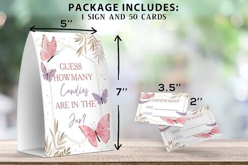 Guess How Many Sprinkles Are In The Jar, Baby Shower Games, Baby Shower Decorations - One Sign and 50 Cards(MANY022) in Saudi Arabia
