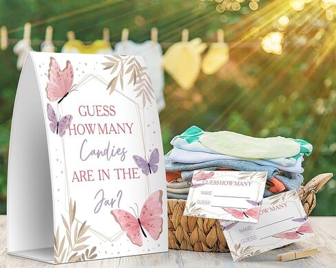 Guess How Many Sprinkles Are In The Jar, Baby Shower Games, Baby Shower Decorations - One Sign and 50 Cards(MANY022) in Saudi Arabia