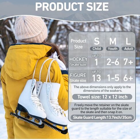 ShinyRelief الشتاء الجليد التزلج الحرس أغطية شفرة التزلج ومجموعة منشفة تزلج شفرة حامي الهوكي الجليد التزلج الملحقات للنساء الرجال الفتيات الاطفال هدية الملحقات in Kuwait