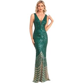 Women's Sequined Party Cocktail Evening Prom Gown Mermaid Maxi Long Dress …