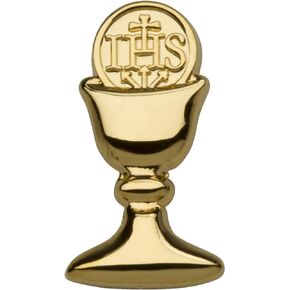 First Communion Chalice Tie Pin Gift for Boys in Gold or Silver Tone