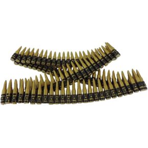 Plastic Toy Fake Bullet Belt Army Solider Rifle Sash Approx 98 Bullets Black, Gold