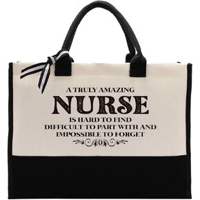 Cotton Canvas Tote Bag for Women, Canvas Tote Bag for Gifting, Tote Bag Gift for Nurse, Nurse Present Bag, Beach Canvas Tote, Thank You Gift for Nurse, A Truly Amazing Nurse is Hard To Find