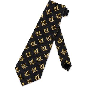 Freemason Ties Mens Mason Necktie Compass Tie for Men Masonic Neckties