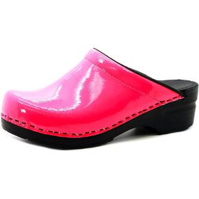 Bjork Women's PU Open Back Leather Clogs