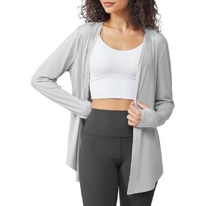 سترة نسائية G4Free UPF 50+ خفيفة الوزن مع جيوب وقمصان طويلة الأكمام مفتوحة من الأمام وسترات فضفاضة غير رسمية in Kuwait