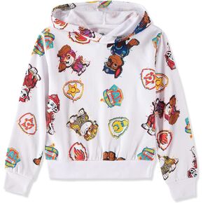 Nickelodeon Kids' Paw Patrol All Over Print Pullover Hoodie Sweatshirt (6/7) White