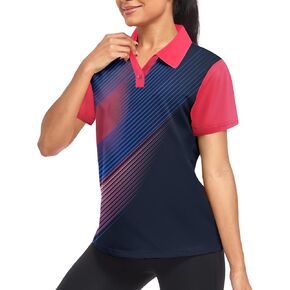 Little Beauty Women's Golf Polo T Shirts Short Sleeve Collared Lightweight Moisture Wicking Tennis Athletic Print T-Shirts
