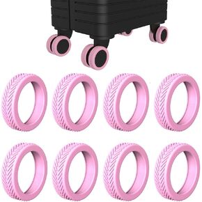 8 pcs Silicone Suitcase Wheel Covers, durable,Reduce Vibration and Noise, Wear-resistant Wheel Covers for most 8-spinner Wheel Carry-on Suitcase,enhance friction (black)