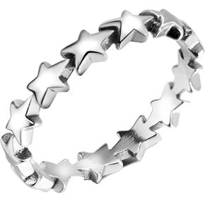 Jude Jewelers Stainless Steel Star Shaped Stackable Wedding Engagement Promise Statement Band Ring