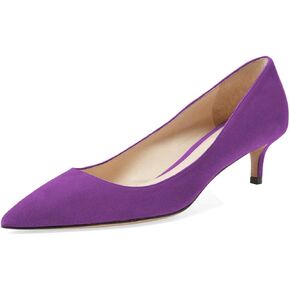 حذاء نسائي من YDN بكعب منخفض وكعب هريرة بمقدمة مدببة للنساء في المكتب مصنوع من الجلد السويدي الناعم مقاس 4-15 أمريكي in Kuwait