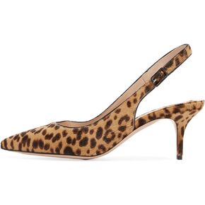 Women's Patent Leather Pointed Toe Elegant Kitten Heel Slingback Dress Pump Shoes