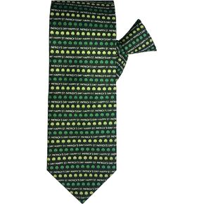 Jacob Alexander Men's Happy St. Patrick's Day Shamrocks Clip-On Neck Tie
