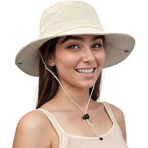 Lanzom Sun Hat for Women Men Wide Brim Quick Dry Bucket Hat Foldable Sun Hat for Fishing Hiking Gardening Camping Beach