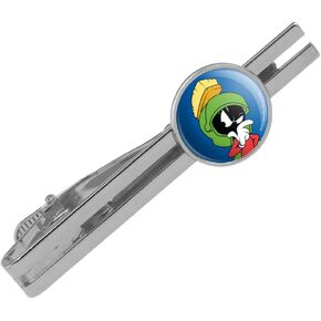 Looney Tunes Marvin The Martian Round Tie Bar Clip Clasp Tack Silver Color Plated
