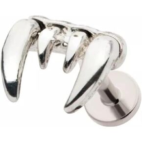 Pierced Owl 18GA 316L Stainless Steel Fangs Threadless Flat Back Stud