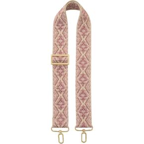 Brass Gold Hardware Embroidered Purse Crossbody Handbag Long Adjustable Wide Replacement Guitar Shoulder Straps (Dia Pink) in Kuwait