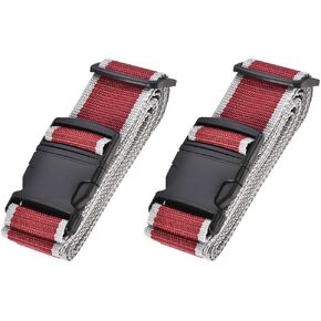 uxcell Luggage Straps Suitcase Belts with Buckle Label, 2Mx5cm Adjustable PP Travel Bag Packing Accessories, Blue Gray 2Pcs