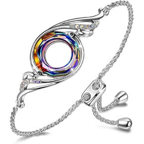 Kate Lynn Sterling Silver Phoenix Bracelets Crystal Bracelet for Women Birthday Gifts for Women Lucky Bracelet for Girls Unique Jewelry for Women Wife Girlfriend Mom Grandma Daughter