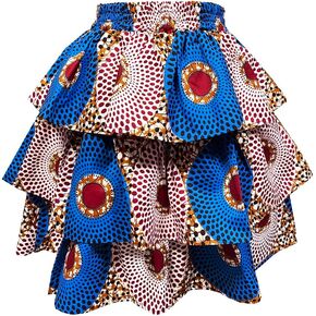 Women African Skirt Dutch Ankara Tradition Print Wax Patchwork Skirts Full Circle Skirt