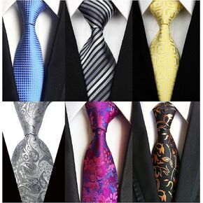 Men's Classic Neck Ties for Men 6 Pack Classy Mens Ties Woven Jacquard Ties Party Suit