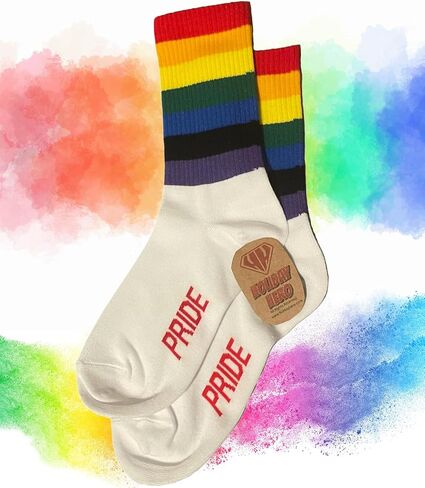 Rainbow Socks for Women and Men, Premium Cotton Rainbow Socks with Different Varieties, Women's Pride Socks in Saudi Arabia