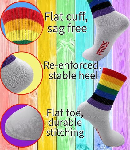 Rainbow Socks for Women and Men, Premium Cotton Rainbow Socks with Different Varieties, Women's Pride Socks in Saudi Arabia