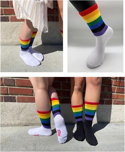 Rainbow Socks for Women and Men, Premium Cotton Rainbow Socks with Different Varieties, Women's Pride Socks in Saudi Arabia