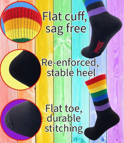 Rainbow Socks for Women and Men, Premium Cotton Rainbow Socks with Different Varieties, Women's Pride Socks in Saudi Arabia