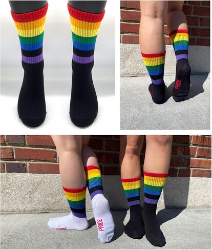 Rainbow Socks for Women and Men, Premium Cotton Rainbow Socks with Different Varieties, Women's Pride Socks in Saudi Arabia