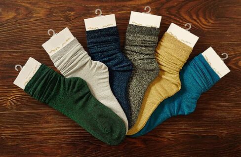 Glitter Shiny Socks for Women Retro Loose Socks Short Tube Crew Socks in Saudi Arabia